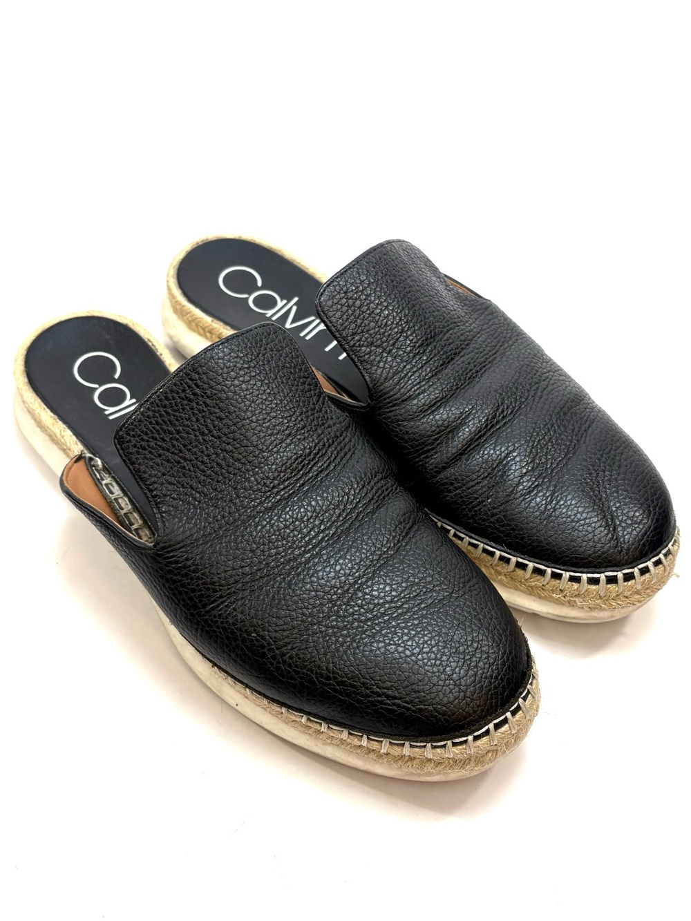 Calvin Klein Black Leather Slip-On Espadrille Mules | 7.5 - Picture 9 of 9